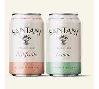 SANTANI Organic Lemon Soda and Red Fruits, 12 Pack (330ml Cans), Zero Added Sugar, Zero Sweeteners, Premium Organic Sparkling Drink with Natural Lemon & Red Fruits Flavour, Goodness in a Can