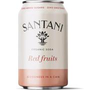 SANTANI Organic Red Fruits Soda, 12 Pack (330ml Cans), Zero Added Sugar, Zero Sweeteners, Premium Organic Sparkling Drink with Natural Berry Flavours, Goodness in a Can