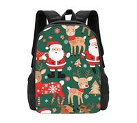 SantaReindeerJoy Backpack Unisex 15.6 Inch Laptop Black Oxford Daypack