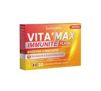 Santarome Bio - Vita'Max Booster Immunity Flash - Dietary Supplement Immunity - Supports Immune defenses - Vitamins, Minerals, Echinacea, Eleutherococcus - 30 Tablets - France