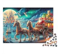Santa's Airplane Ride Jigsaw Puzzles for Adults The Impossible Challenge 1000 Pieces Cute Difficult Hard Jigsaw Puzzles for Man And Woman with Letters on Back 70x50cm/1000pcs