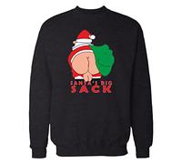 SANTA'S BIG SACK Sweatshirt Christmas Xmas Gift Ugly Funny Long Sleeve Sweatshirt Black (XXL)