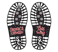 Santa's Boot Print Christmas Grotto Floor Stickers - Pack of 10 Pairs - Self Adhesive R11 Rated Non Slip Vinyl - Overall Size 130mm x 297mm per Sticker (P/NO. SANTABOOT)