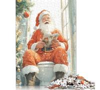 Santas Christmas Break Puzzle Difficult Hard 100 Percent Recycled Cardboard Jigsaw Puzzle for Women Men 1000pcs (38x26cm)