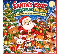 Santa's Cozy Christmas Friends: A Cute Christmas Coloring Book for Kids, Teens & Adults with Winter Animals, Gifts & Festive Scenes