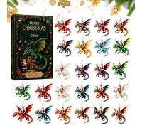 Santa's Dragon Riders Ornament Collection, 2D Santa Claus Riding A Dragon | Santa Claus With Flying Dragon Pendant, Funny 2D Acrylic Festive Decorations For Holiday Home Party Wall Window Backpack