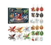 Santa's Dragon Riders Ornament Collection Advent Calendar 2026 | Festive Countdown, Daily Surprise, Tabletop Display, Holiday Home Decor, Collectible