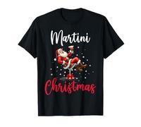 Santa's Drink Drank Drunk Christmas Martini Xmas T-Shirt
