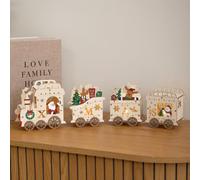 Santa's Express Wooden Christmas Light Up Train Decoration