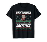 Santa's Favorit Architect Christmas Architect Value Graphic T-Shirt, Men, Black, XL