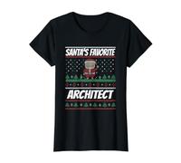 Santa's Favorit Architect Christmas Architect Value Graphic T-Shirt, Women, Black, S