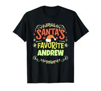 Santa's Favorite Andrew Christmas Andrew Name Personalized Value Graphic T-Shirt