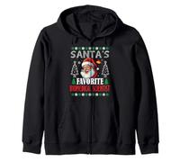 Santa's Favorite Biomedical Scientist Funny Christmas Zip Hoodie
