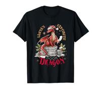Santa's Favorite Book Dragon Design Art T-Shirt