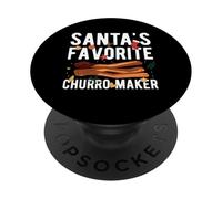 Santas Favorite Churro Maker Funny Christmas PopSockets Adhesive PopGrip