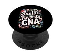 Santa's Favorite CNA Christmas Candy Canes Nurse Holiday Joy PopSockets Adhesive PopGrip