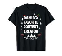 Santa's Favorite Content Creator Funny Christmas Pajamas T-Shirt
