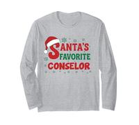 Santa's Favorite Counselor Christmas Holiday Pajama Long Sleeve T-Shirt