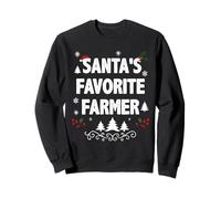 Santa's Favorite Farmer Funny Holiday Christmas Pajamas Sweatshirt