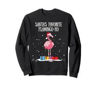 Santa's Favorite Flamingo-Ho Pink Christmas Tree Lights Sweatshirt