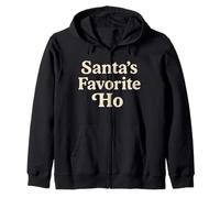 Santa's Favorite Ho Funny Christmas Quote Zip Hoodie