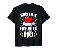 Santa's Favorite HO Santa Claus Hat Merry Christmas Pajamas T-Shirt