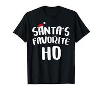 Santas Favorite Ho T-Shirt - Men's, Women's, Unisex Kids - Black - S - Crew Neck - Long Sleeve - Christmas - Novelty - Santa Claus - Party - 2023