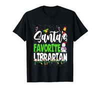Santa's Favorite Librarian Christmas Library Book Funny T-Shirt