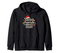 Santa's Favorite Office Staff Funny Christmas Matching Group Zip Hoodie