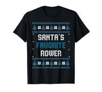 Santas Favorite Rower - Gift Christmas Rowing Funny T-Shirt