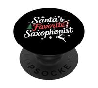 Santas Favorite Saxophonist Christmas PopSockets Adhesive PopGrip