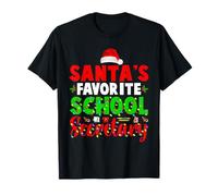 Santa's Favorite School Secretary Christmas School Secretary T-Shirt