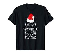 Santa's Favorite Squash Player Gift Funny Christmas T-Shirt