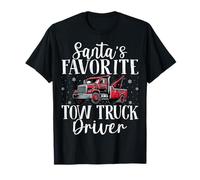 Santa's Favorite Tow Truck Driver - Towing Driver Christmas T-Shirt