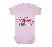 Santa's Favourite - Candy Cane Style Baby Grow Vest, 3-6 Months, Pastel Pink