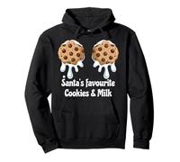 Santa's favourite cookies and milk boobs women's christmas Pullover Hoodie