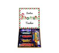 Santa's Favourite Teacher or Teaching Assistant Chocolate Sweet Box Gift Hamper Christmas (Small, Teacher)