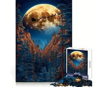 Santa's Flight Through Forest 1000 Piece Jigsaw Puzzle for Teenagers Logic Toy Group Play Precision Cut Thoughtful Gift (38x52cm)