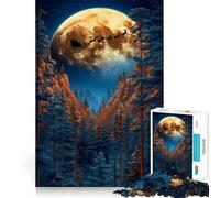 Santa's Flight Through Forest 1000 Piece Jigsaw Puzzles for Adults Improve Memory Anxiety Relief Sharp Edge Wall Art Decor (38x26cm)