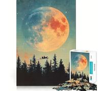 Santa's Flight Under Giant Moon Christmas 1000 Piece Jigsaw Puzzles for Adults Mind Skill Toy Casual Relax Design Assembly Art Collection Piece (50x75cm)