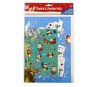 Santa's Footprint Stencils with World Map Stickers & Glitter