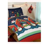 Santa's Grotto Single Christmas Duvet Cover And Pillowcase Set