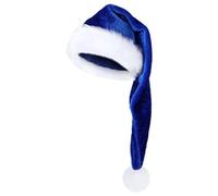 Santa's Hat 29.5 Inch Long - Soft Velvet Santa's Hat | Unisex Winter Headwear for Costume Party Celebration Photo Booth Prop Masquerade Stage Performance