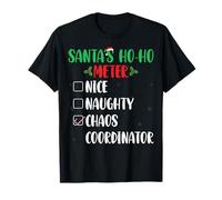 Santa's Ho-Ho-Meter Nice Naughty Chaos Coordinator Christmas T-Shirt