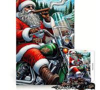 Santas Hog Ride 1000 Pieces Jigsaw Puzzles for Adults Mind Puzzle Soft Relax Image Assembly Santa Wish Item (38x26cm)