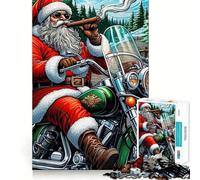Santas Hog Ride Jigsaw Puzzle 1000 Piece for Teenagers Brain Workout Toy Serene Time Art Assembly Seasonal Gift (50x75cm)