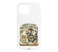 Santas Least Trusted Employee Funny Raccoon Christmas Cookie Case for iPhone 15