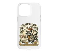 Santas Least Trusted Employee Funny Raccoon Christmas Cookie Case for iPhone 15 Pro Max