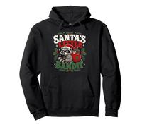 Santa's Little Bandit Christmas Raccoon Pullover Hoodie