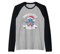 Santa's Little Dragon - Christmas with Cute Dragons Raglan Baseball Tee